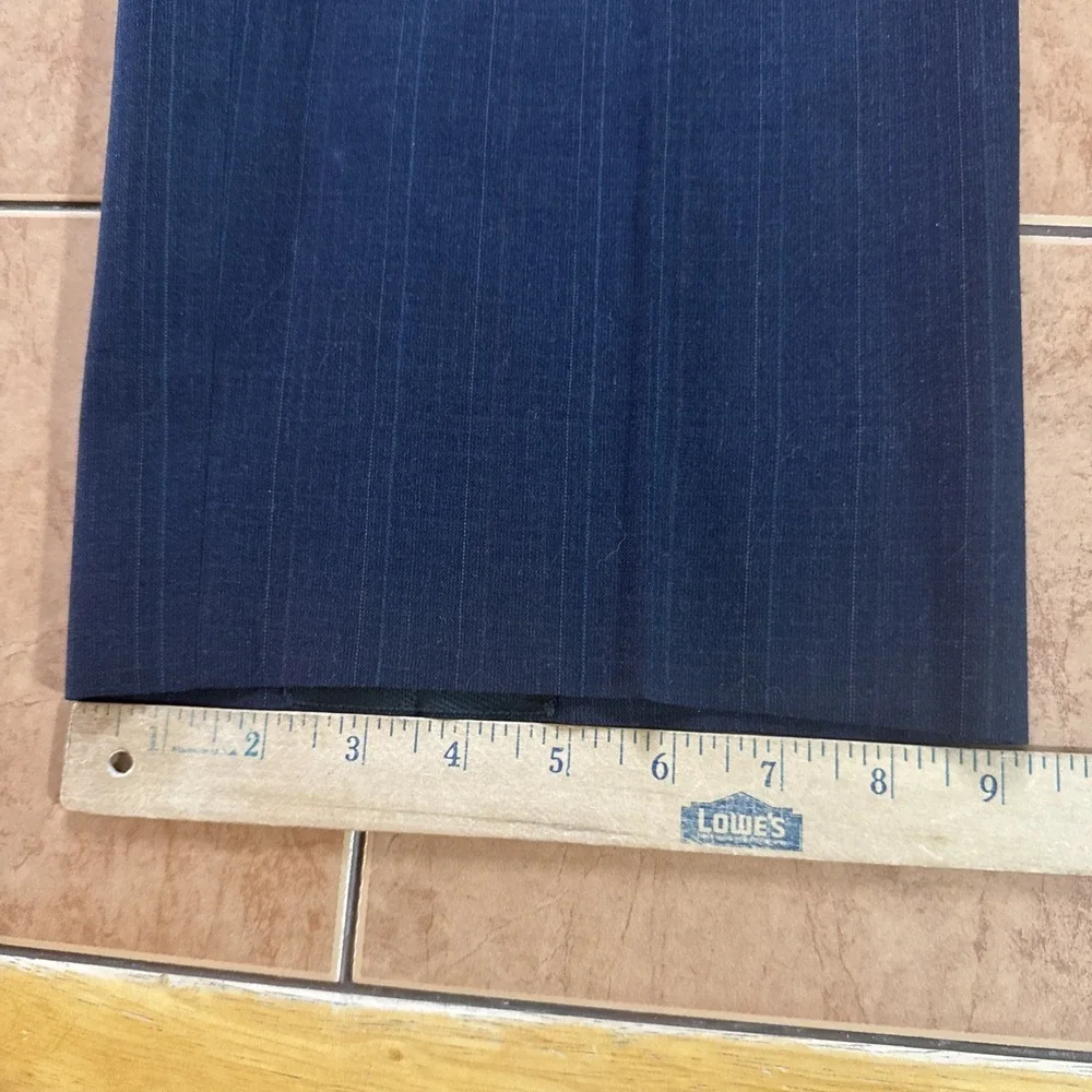 Hart Schaffner Marx Silver Trumpeter Suit 40R Pants 34 x 29 Blue Stripe USA Made